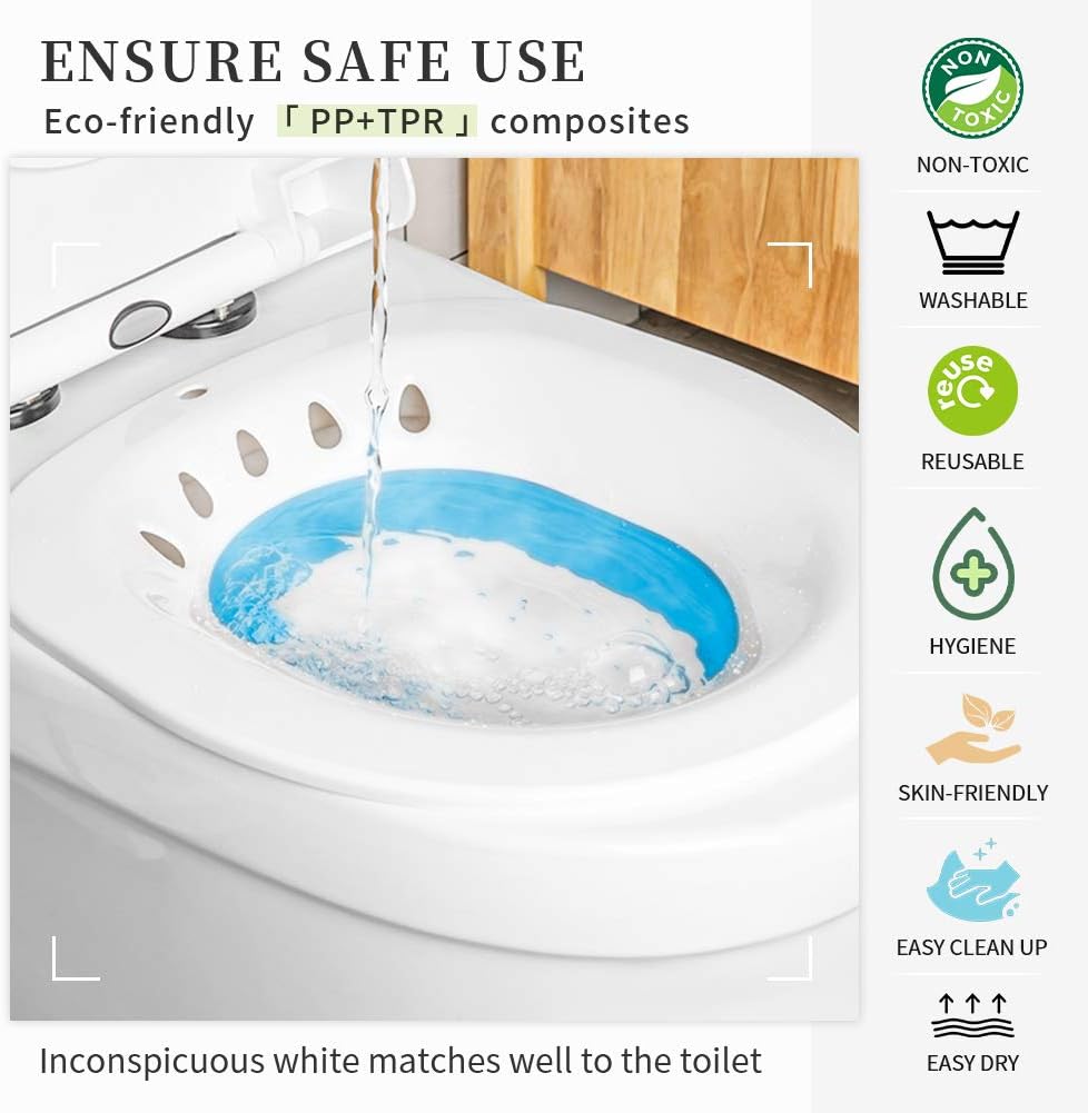 Sitz Bath for Toilet Postpartum Care, Foldable Perineal Soaking Basin U901