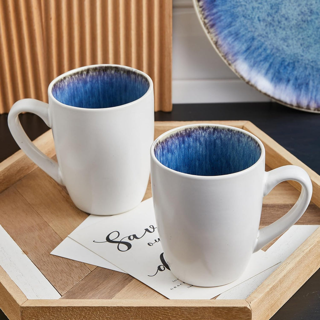 Blue Stoneware Dinnerware Set, 16-Piece X6825