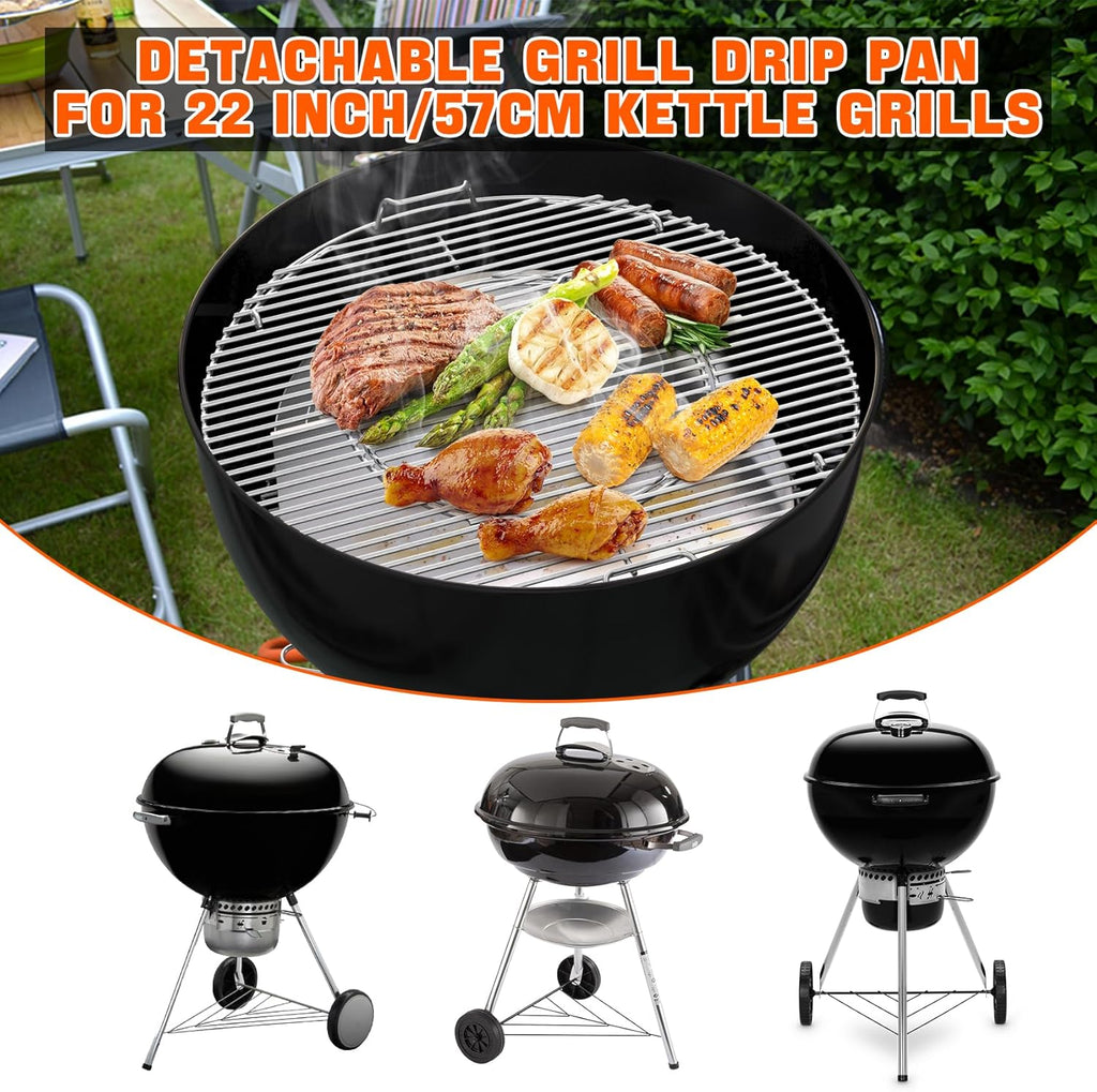 Stainless Steel Detachable Grill Drip Pan for 22" Kettle Grills L653414