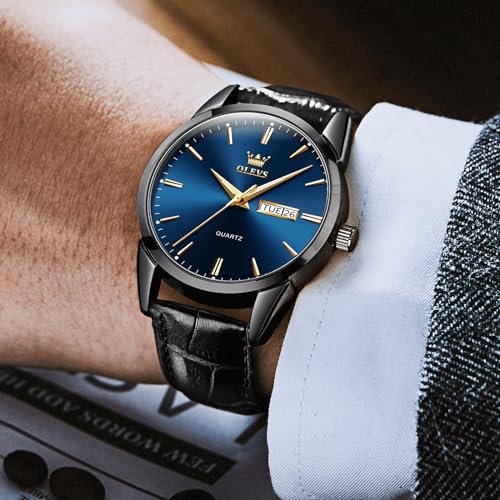 Men's Casual Leather Strap Watch Waterproof Luminous Analog F66331