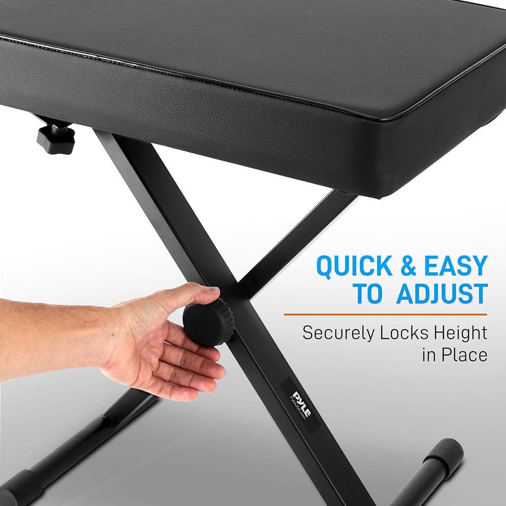 Adjustable Padded X-Style Foldable Keyboard Piano Bench Seat L8848