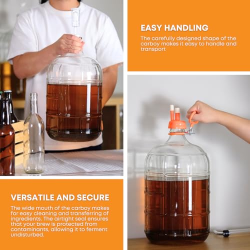 3 Gallon Glass Italian Carboy with 30 mm Cork Neck B287