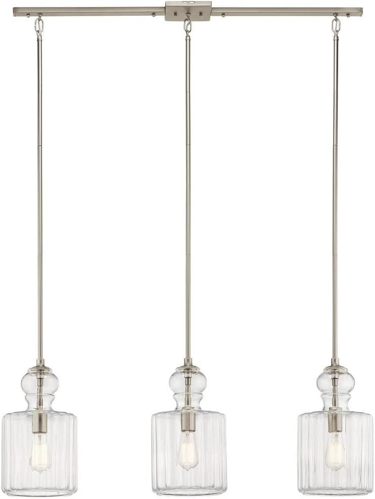 13.75" 1-Light Pendant with Clear Ribbed Glass T824169