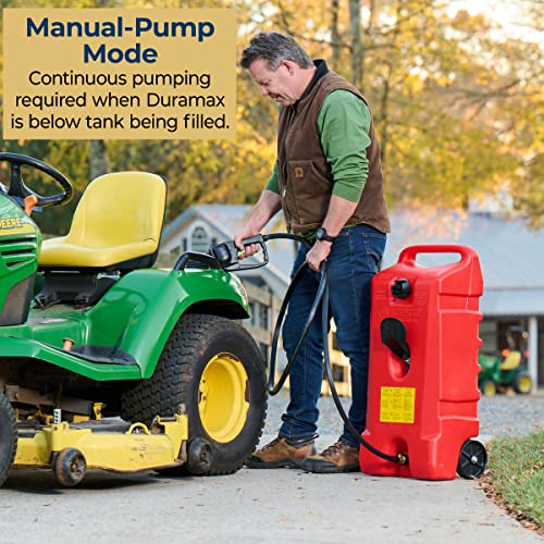 14 Gallon Portable Gas Fuel Tank Container Caddy with Siphon Pump and 10 Foot Hose I53177