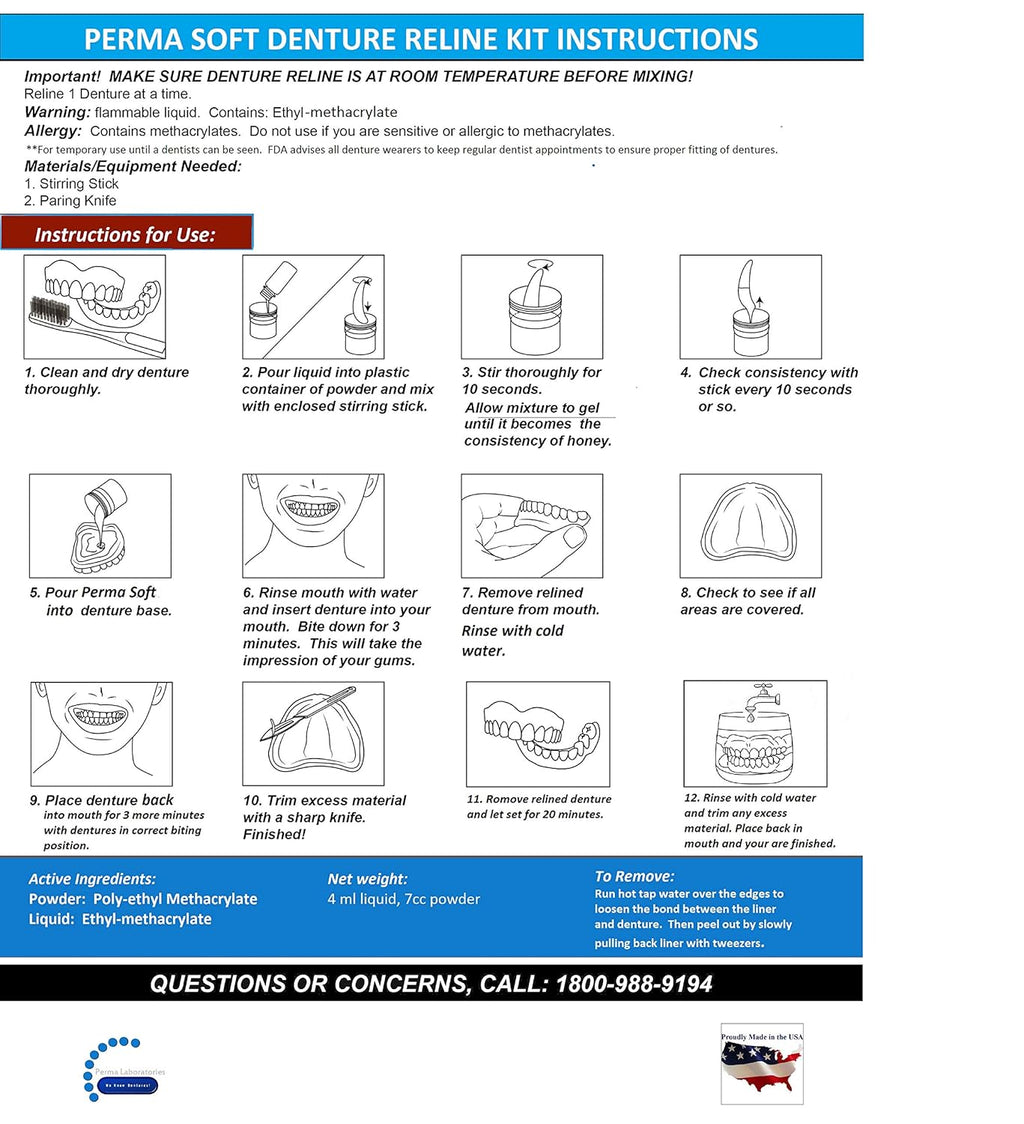 Denture Reliner Kit for Upper and Lower Plates Z50480