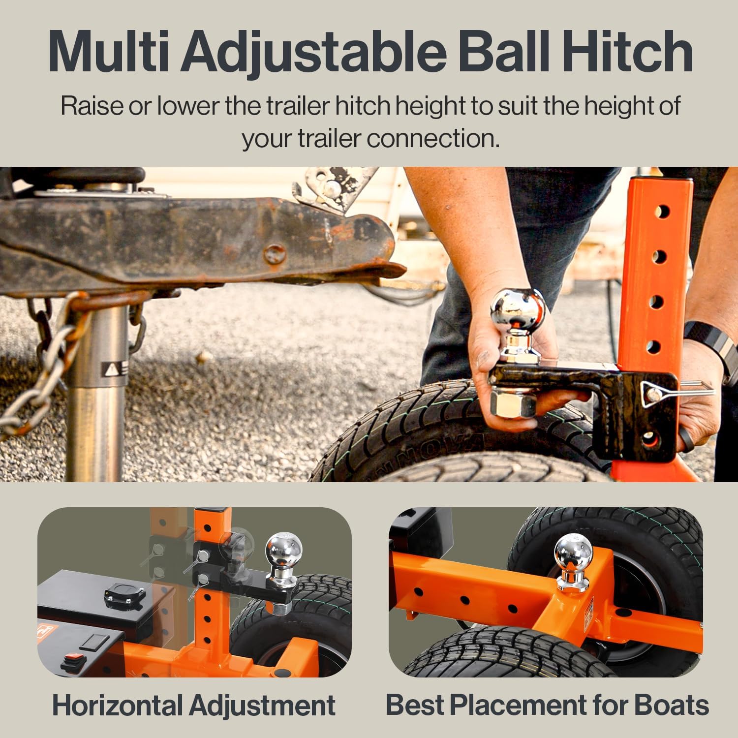 Electric Trailer Dolly 7500lbs Max Weight, All-Terrain Wheels for RVs and Campers L37005