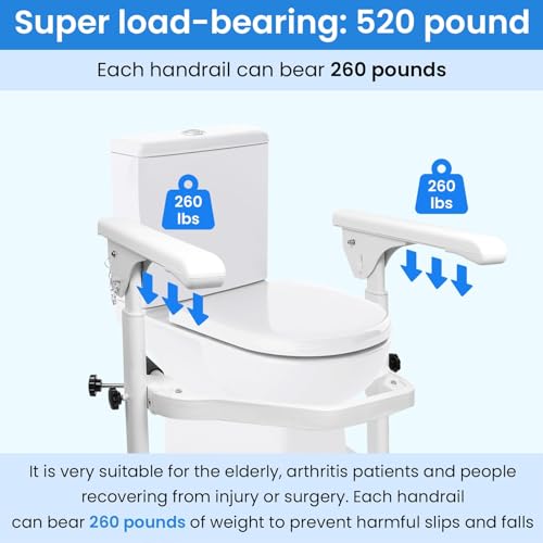 Toilet Safety Rails with Padded Handles, Heavy Duty for Elderly and Disabled G57652