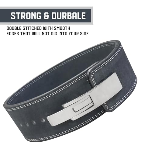 10mm Leather Weightlifting Belt for Powerlifting and Lower Back Support M72169