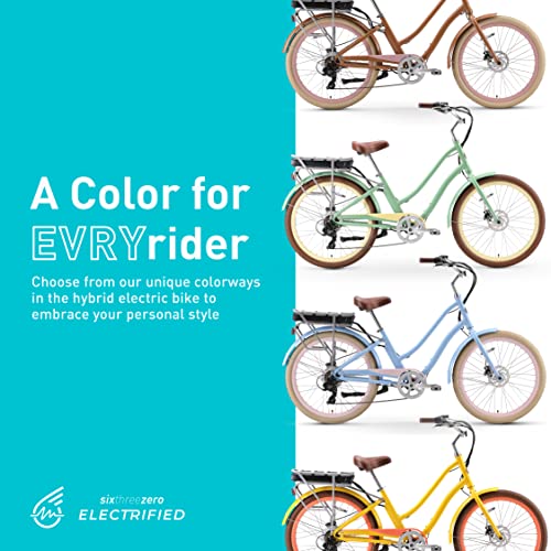 Women's Electric Bike, Step-Through Touring Hybrid, 26" I373258