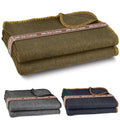Military Wool Blanket for Camping and Everyday Use, Fire Retardant Extra Thick and Warm Outdoor Wool Blanket, 70% Wool, Navy, Size 62X84.