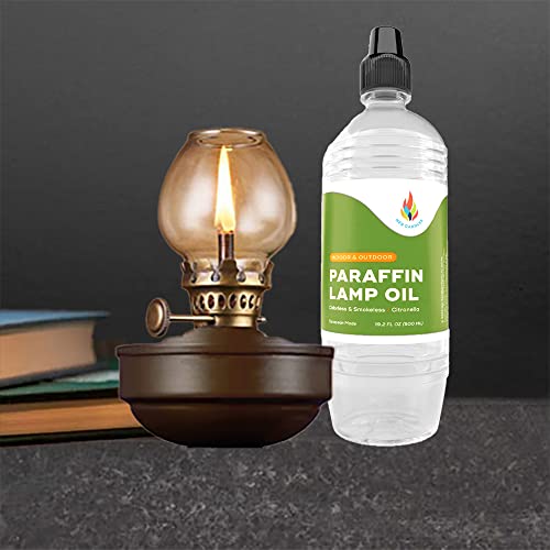 Citronella Liquid Paraffin Lamp Oil - Smokeless, Ultra Clean Burning Fuel, 1 Liter Bottle K718