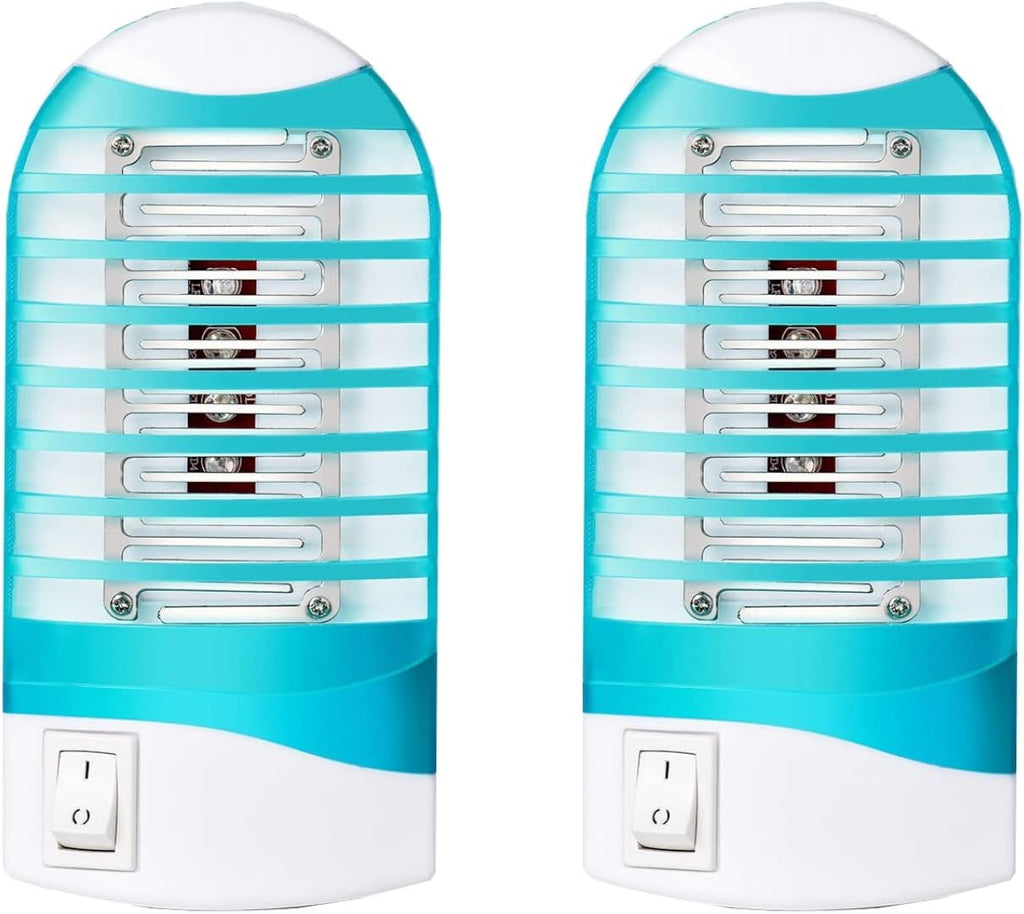 Indoor Bug Zapper for Home Mosquito Killer Trap Zapper, Electric Gnat Fly Trap Zapper for House Plug in Bug Killer Light Lamp Eliminates Flying Pests 2 Pack