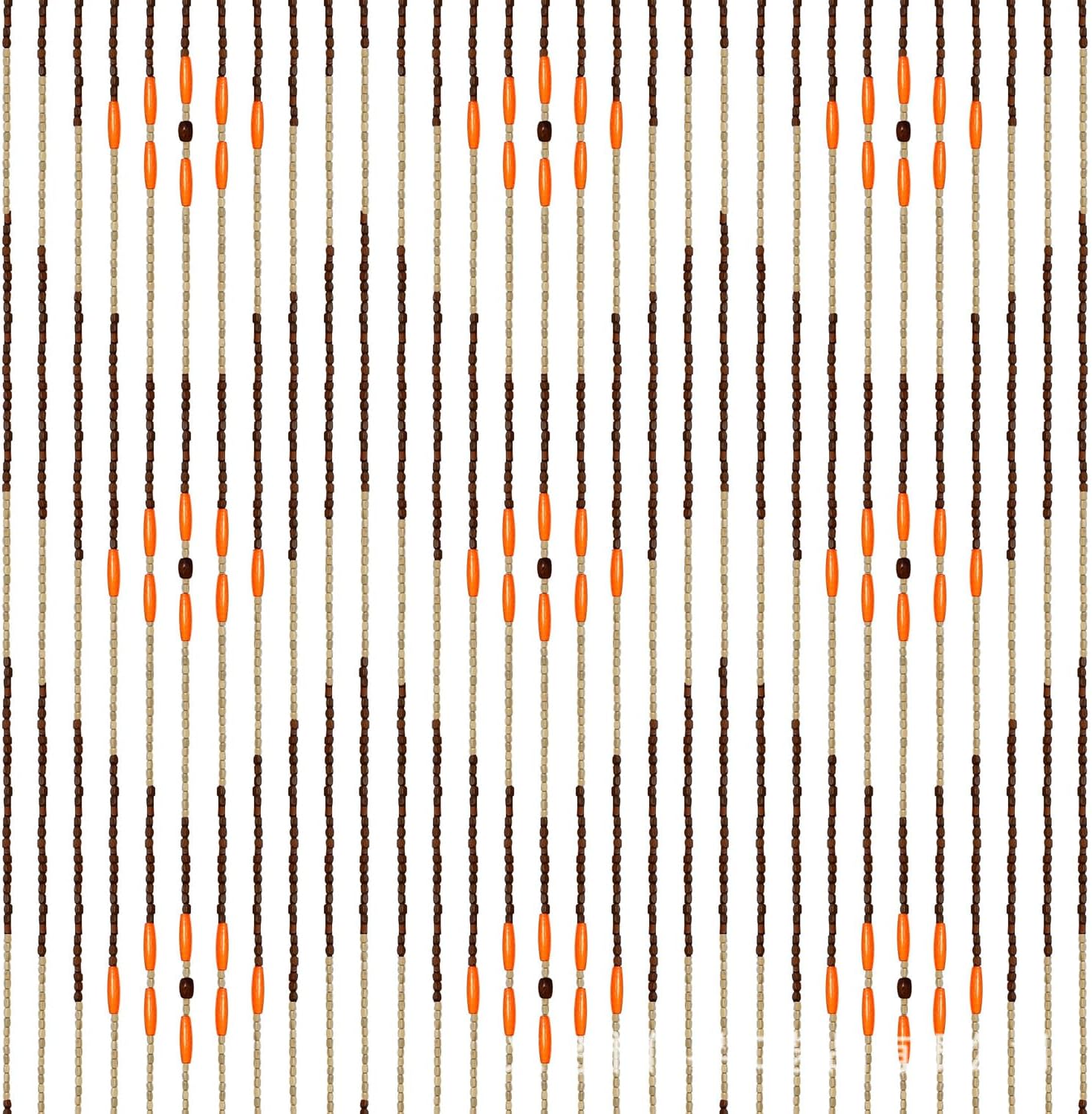 Wood Beaded Curtain for Doorway, 31 Strands Door Beads Curtains, Handmade Natural Brown Bamboo Bead Door String Curtain, for Home Decor Porch Bedroom Living Room Divider, 86 X 35 Inches