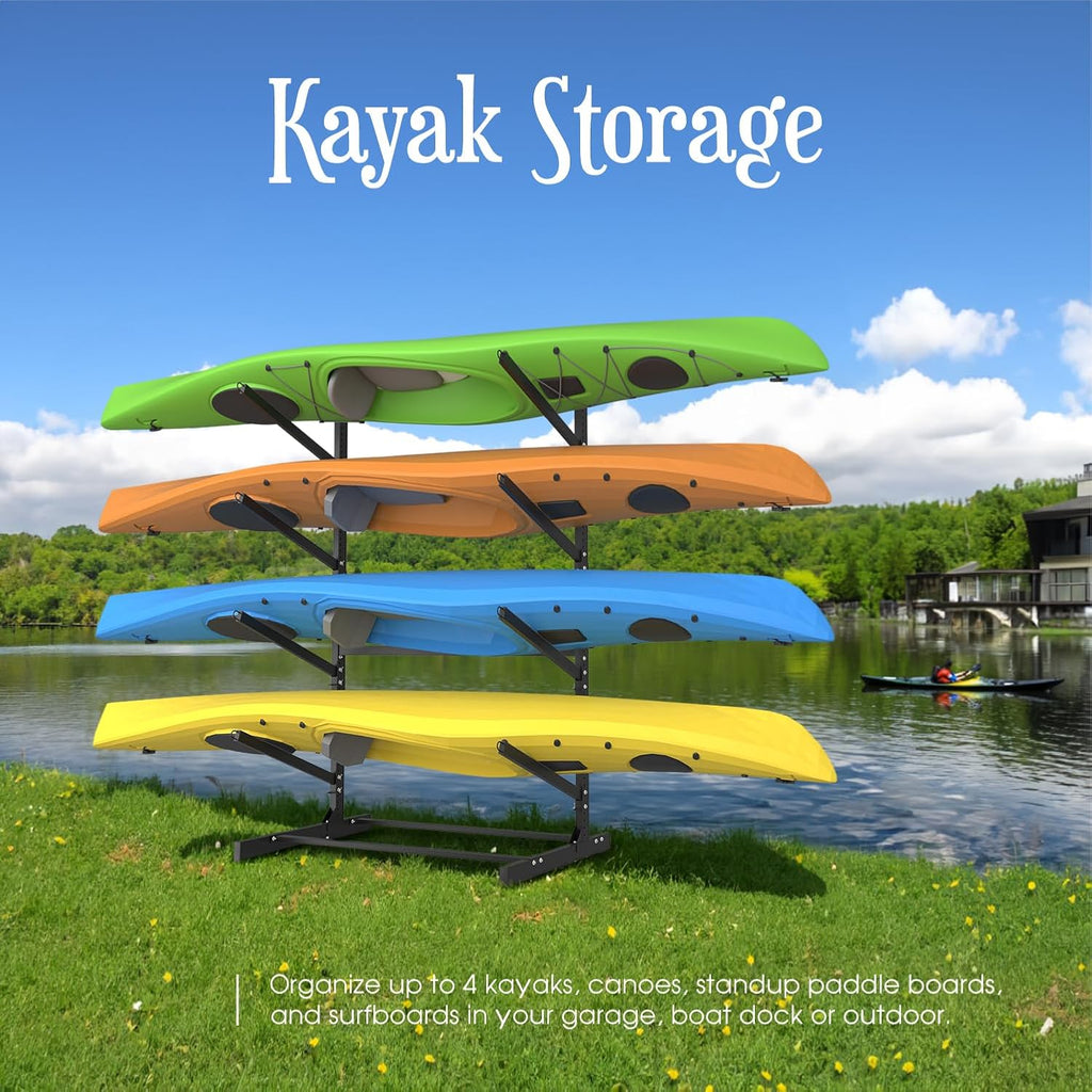 Adjustable Kayak Storage Rack, Freestanding Sup Stand, Heavy Duty Canoe Holder G339