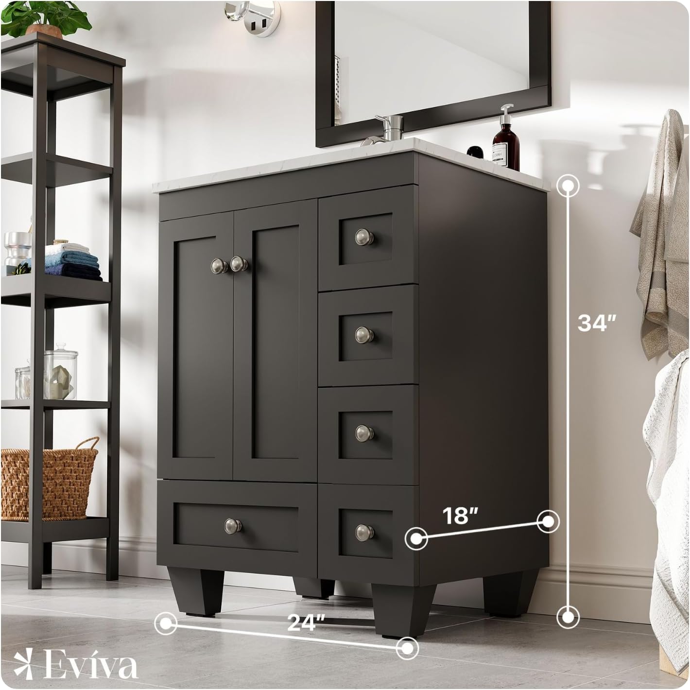 24" x 18" Espresso Bathroom Vanity I26241