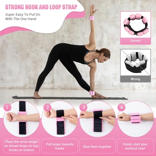 Pilates Wrist & Ankle Weights Set of 2, Adjustable for Walking, Yoga, Gym F527133