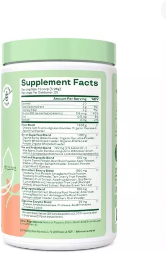 Greens and Superfoods Peach Powder, 25 Servings H960