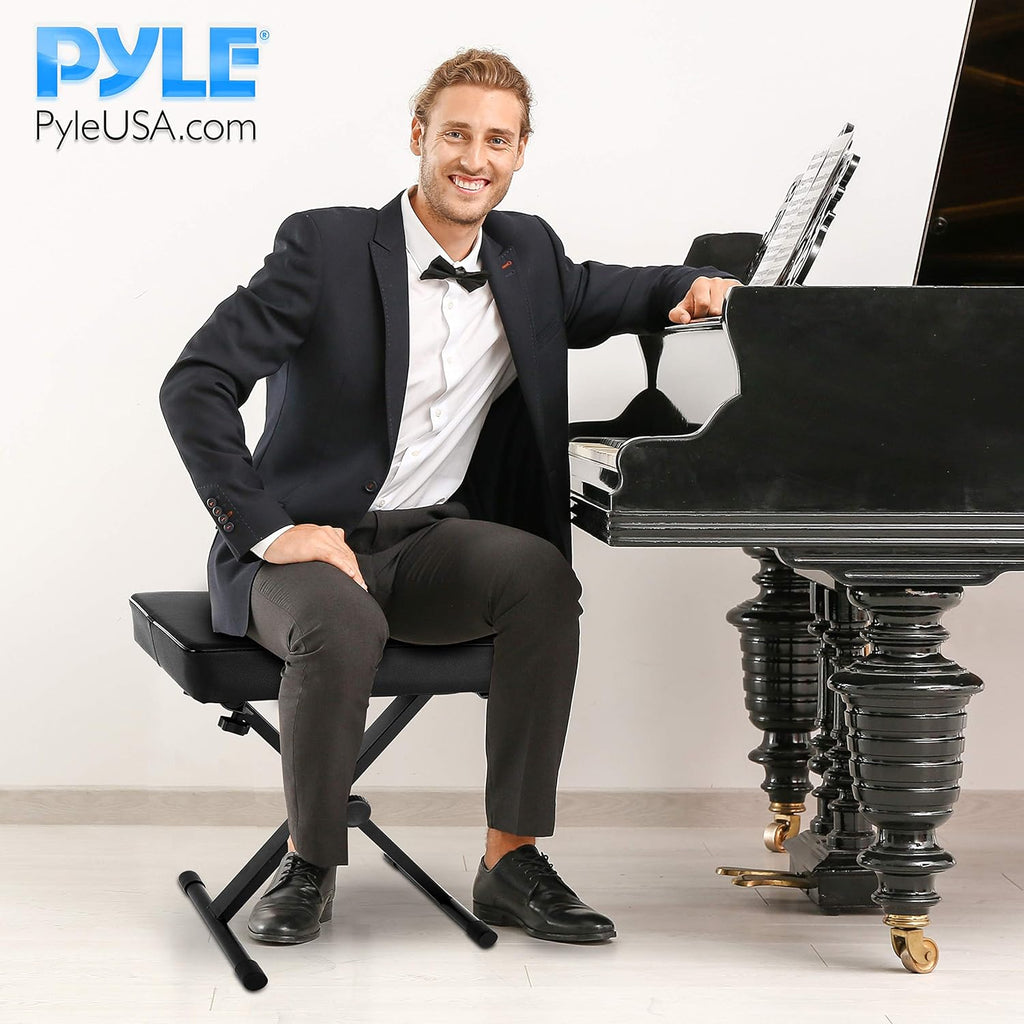 Adjustable Padded X-Style Foldable Keyboard Piano Bench Seat L8848