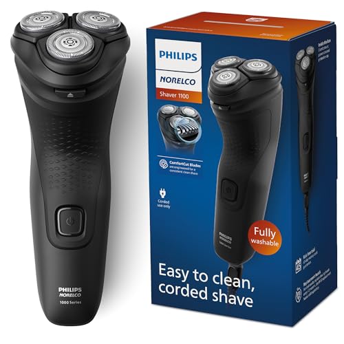 Philips Norelco Shaver 1100, with Comfort Cut Blades & 4D Flex Heads (Corded Use Only), S1015/81