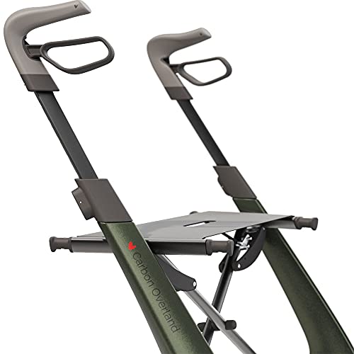 Carbon rollator with big pneumatic wheels, lightweight and foldable with seat N4014