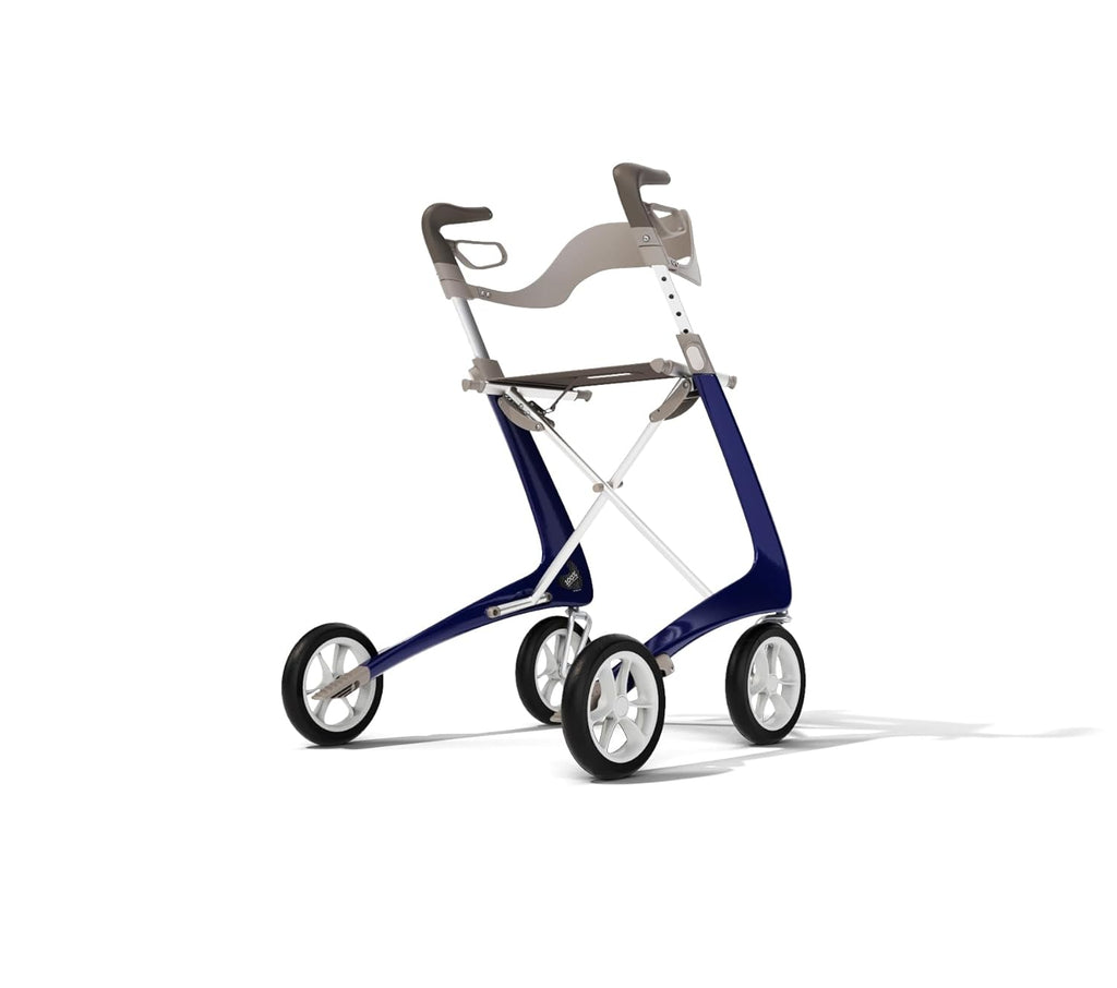 Ultralight Carbon Fiber Rollator with Backrest, Blue D369615