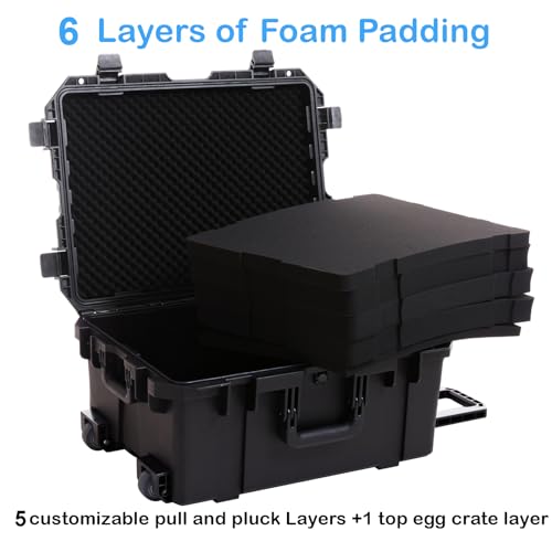 27 Inch Waterproof Rolling Hard Case with Customizable Foam L717