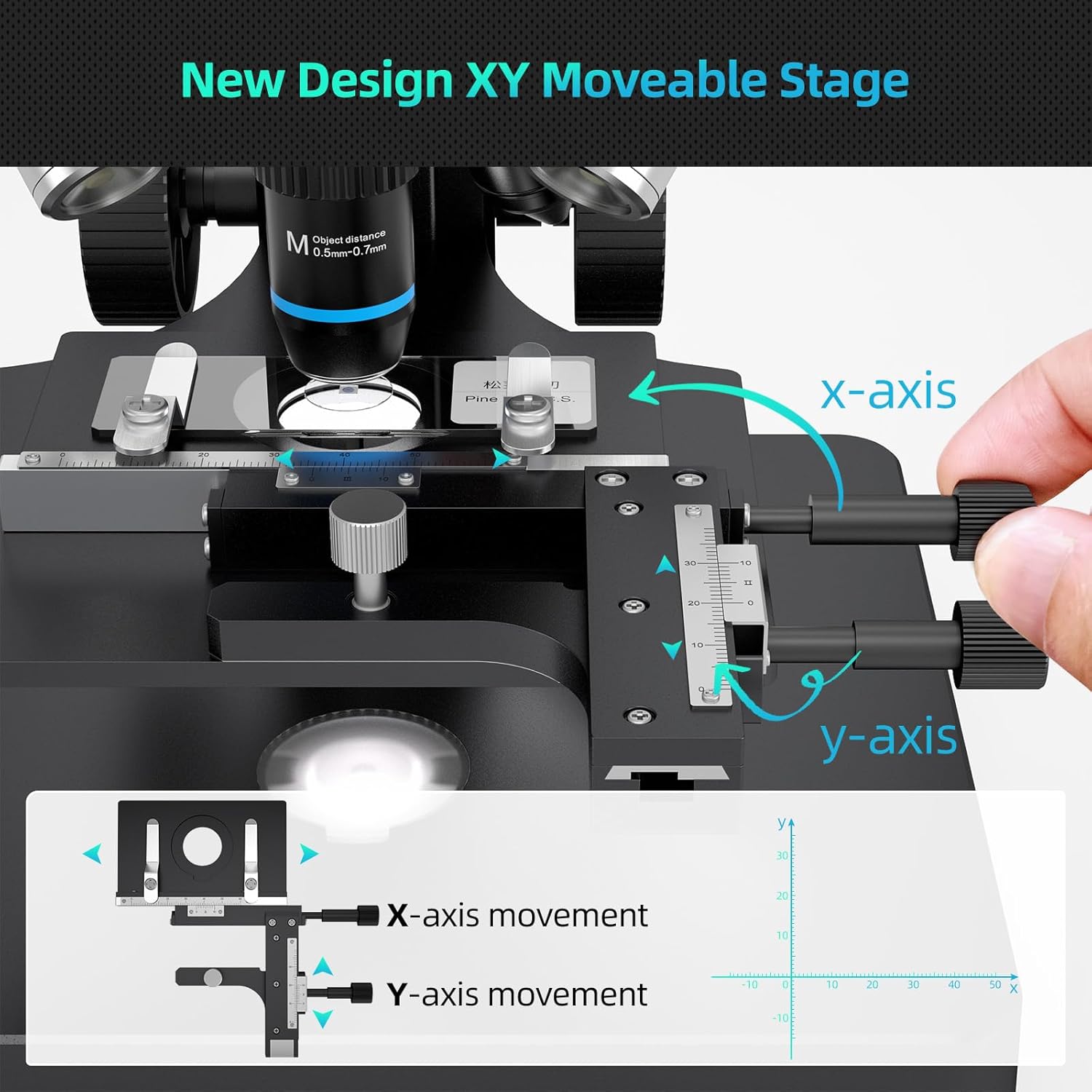 20X-5000X HDMI Digital Microscope with 10.1'' LCD Screen for Home Lab G2637