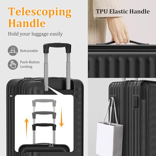 Luggage Set 4 Piece Hardside Suitcase with Spinner Wheels and TSA Lock A776985