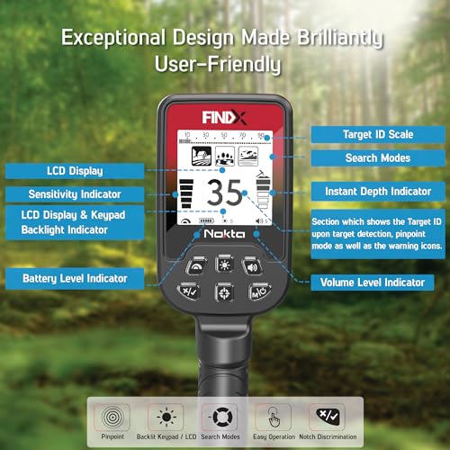 Waterproof Metal Detector for Adults with Pinpointer, USB Rechargeable C3473