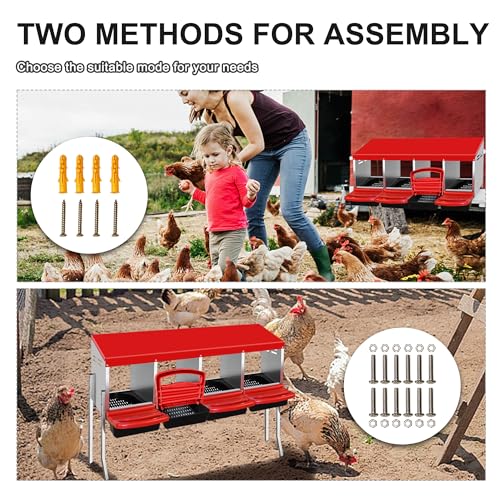 4 Compartment Chicken Nesting Box with Egg Collection Perch B595