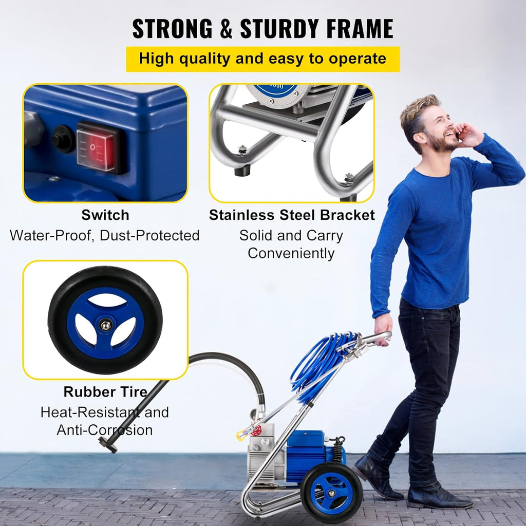 Airless Paint Sprayer, 1500W, 1GPM with 50ft Hose D468237