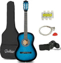 ZENY 38" New Beginners Acoustic Guitar With Guitar Case, Strap, Tuner and Pick (Natural)