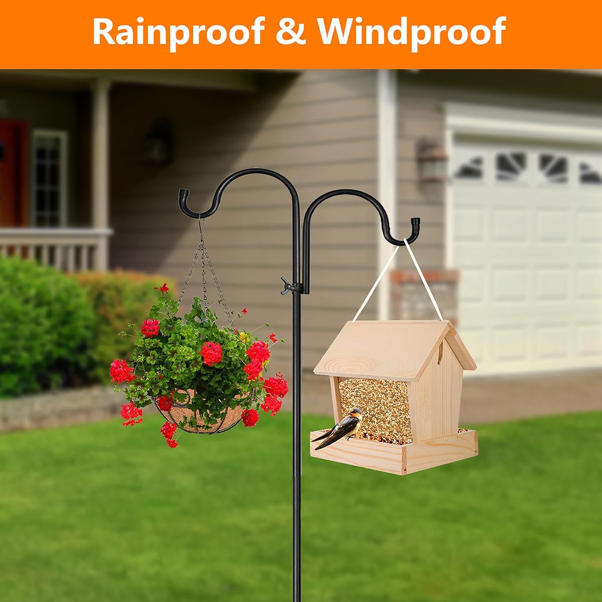 Shepherd Hook for Bird Feeder, 92 Inch, 2 Pack, Outdoor Heavy Duty F512299