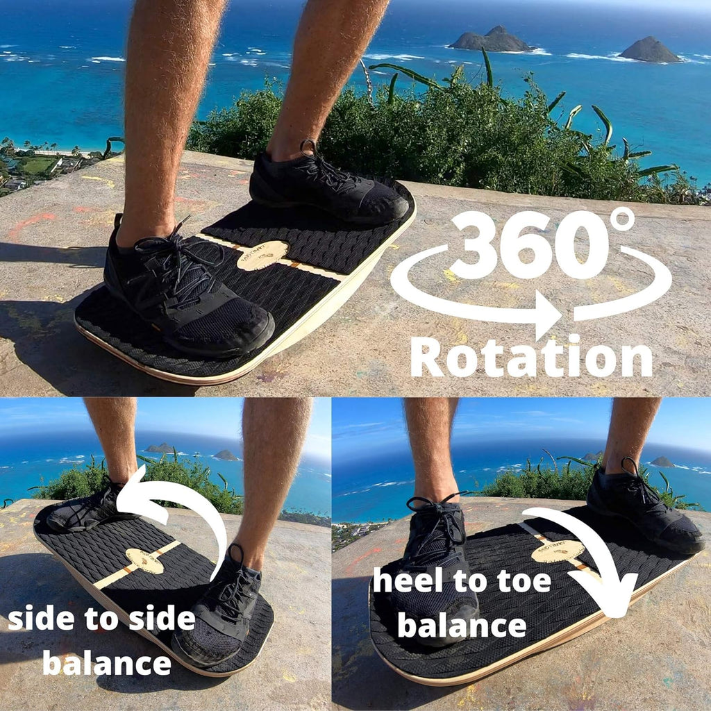 Bamboo Balance Board for Office, Standing Desks, Yoga, Exercise with 3 EVA Foam Modules H834563