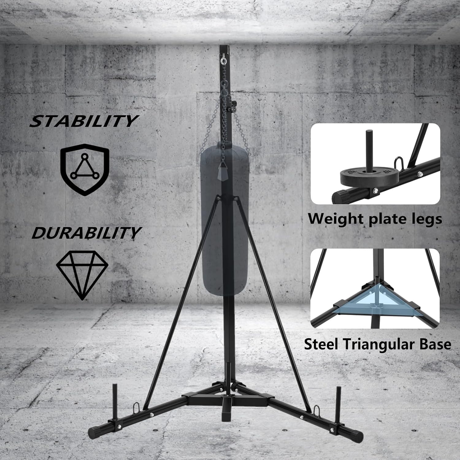 Heavy Duty Adjustable Punching Bag Stand for Home Gym S99667
