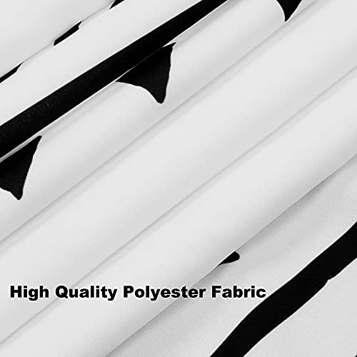 Boho Shower Curtain 72x72 Black and White Fabric with Hooks P493435