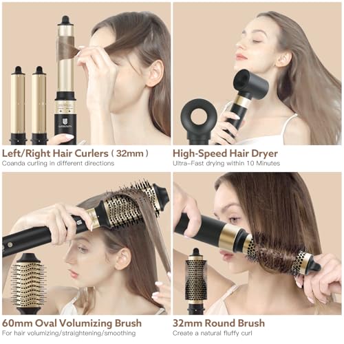 5 in 1 Hair Dryer Brush with Ionic Fast Drying and Curling Iron G744