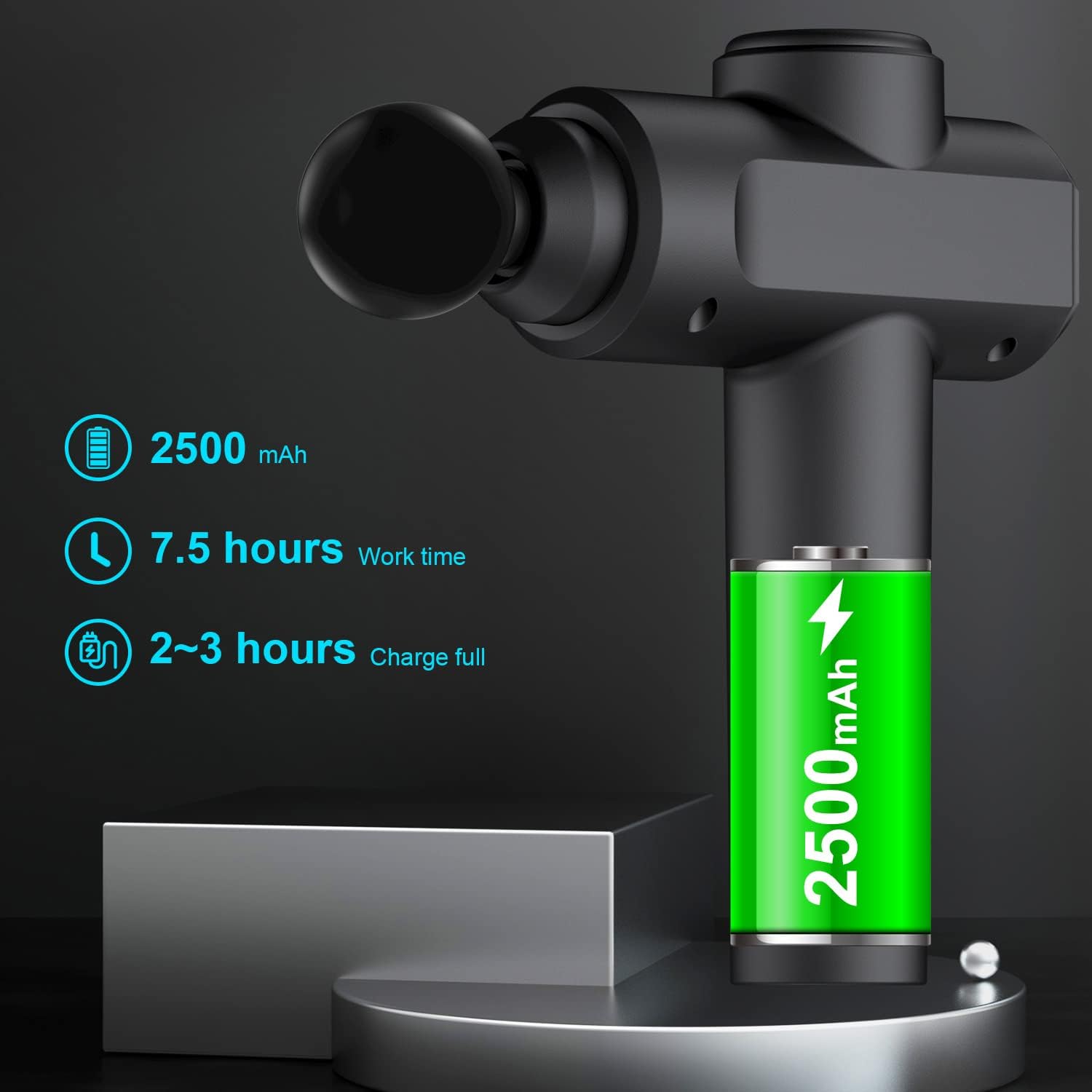 Percussion Massage Gun with 8 Heads and LCD Touch Screen F659
