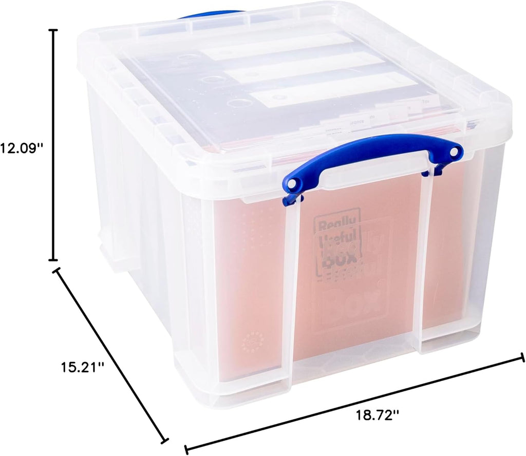 Storage Box 35 Litre Clear with 2 Dividers U335