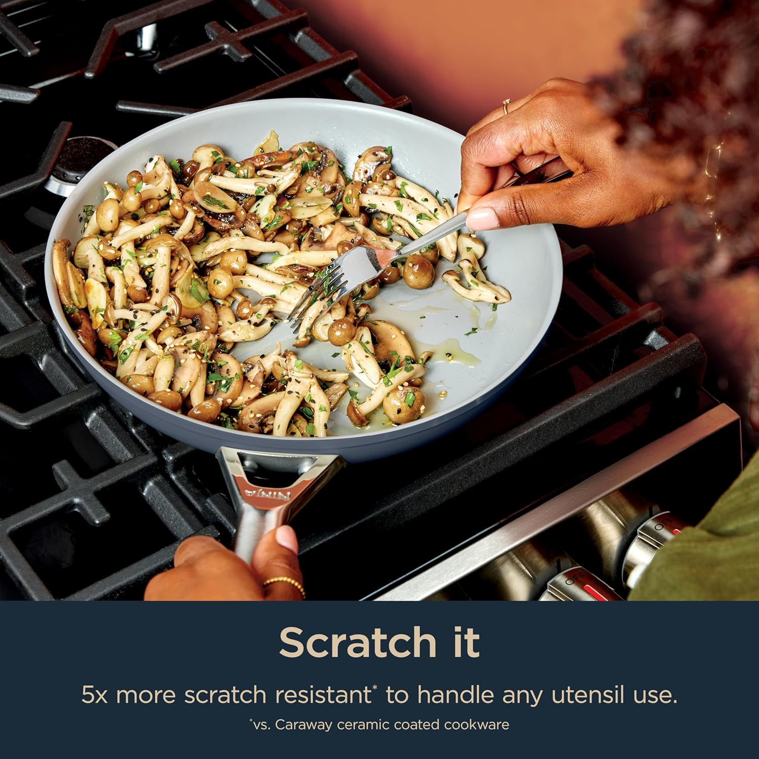 14-Piece Non-Stick Cookware Set with Glass Lids, Ceramic Coated, Oven Safe H452