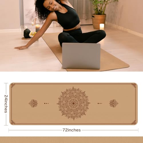 Cork Yoga Mat Non Slip Thick for Pilates & Home Workouts R22065
