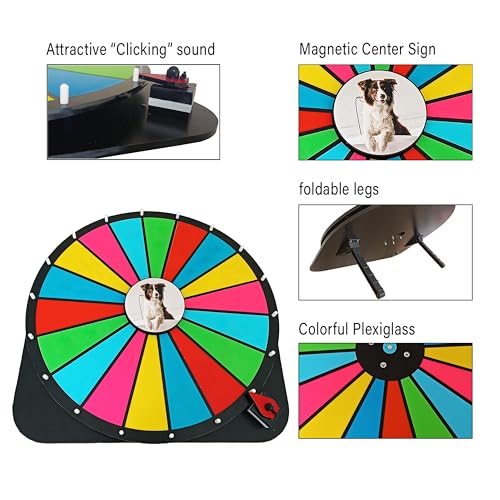 Spinning Prize Wheel 24 Inch with 18 Slots Tabletop Game B32303