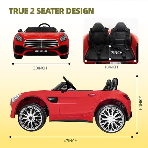 2 Seater Ride On Car for Kids with Remote Control, 24V Battery Powered, White I44510