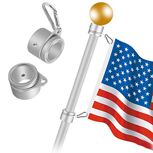 1" Flag Pole Rings, 2 Pcs Anti Wrap Swivel Clips, 360° Rotating Aluminum Mounting Rings M673