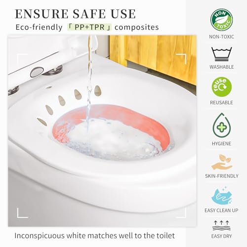 Sitz Bath for Toilet, Collapsible Perineal Soaking Basin with Flusher H7271