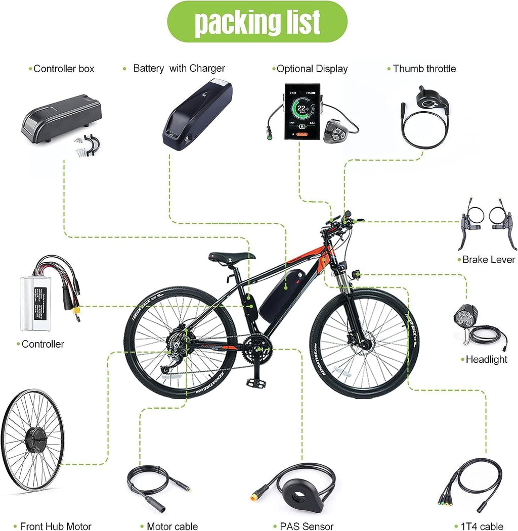 Electric Bike Conversion Kit 48V 500W Front Hub Motor for 26 Inch Wheel I2452
