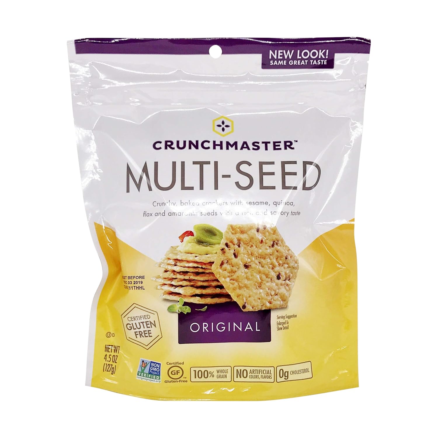 Crunchmaster Crackers Multi-Seed Original, 4.5oz (Pack of 12)