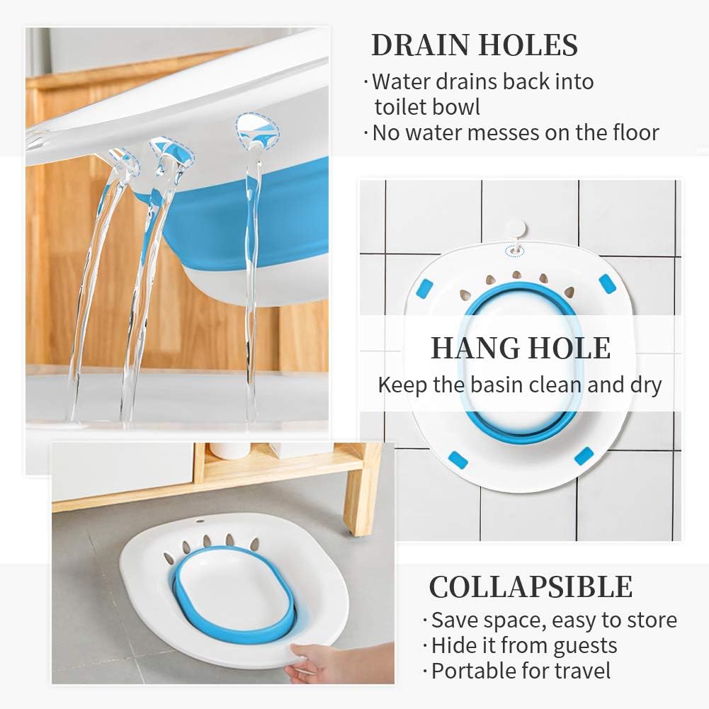 Sitz Bath for Toilet Postpartum Care, Foldable Perineal Soaking Basin U901