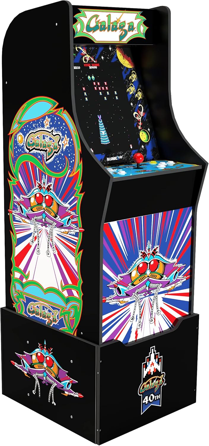 Galaga 40th Anniversary Arcade Cabinet with Riser T86057