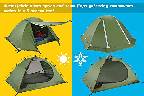 Lightweight 2-Person Backpacking Tent, 4 Season Waterproof Camping Tent F2085